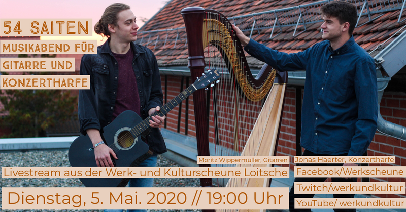 Livemusikabend für Gitarre und Harfe - Livestream, 05.Mai 2020